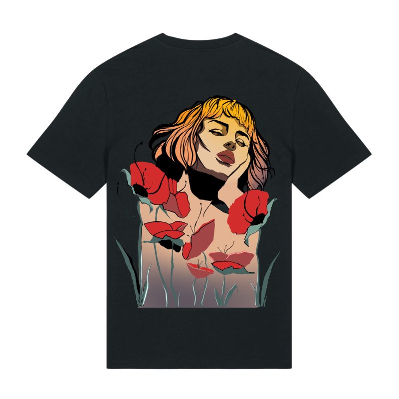 Black - Poppies - Urbanwear T-shirt - Hell is Better