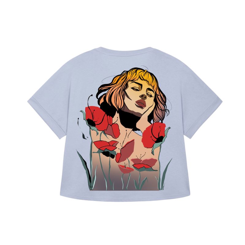 Gray - Poppies - Urbanwear T-shirt - Girl - Hell is Better