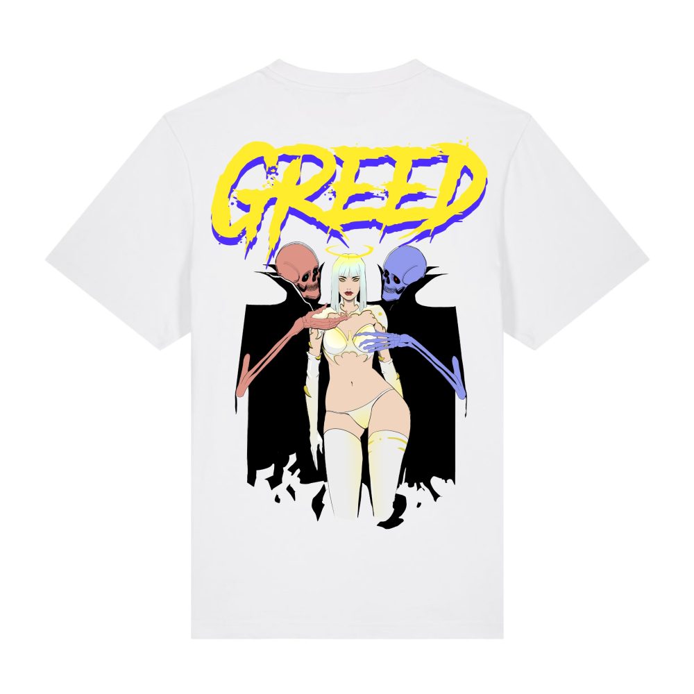 White - Greed - T-shirt - Sparker - Hell is Better