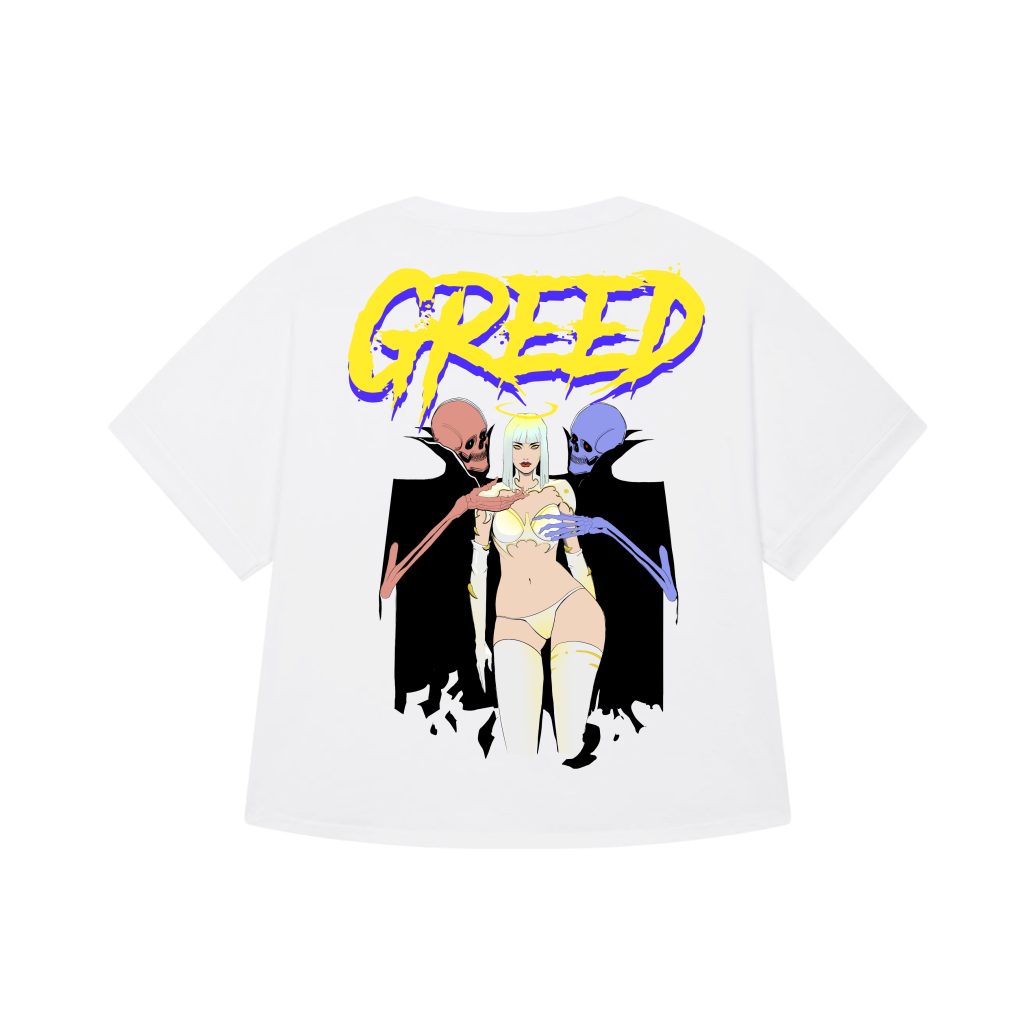 White - Greed - Urbanwear T-shirt - Girl- Hell is Better