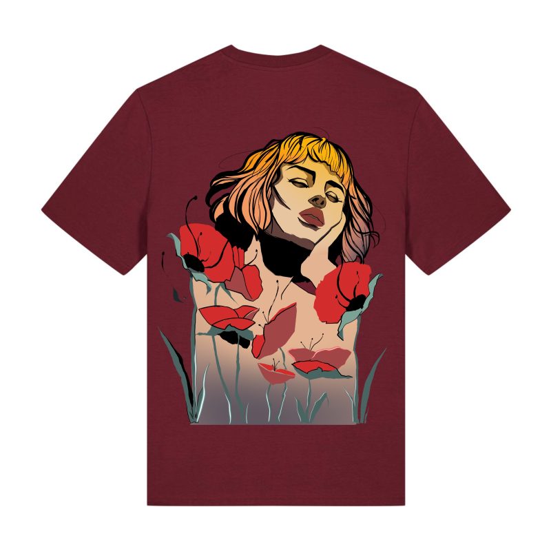 Wine - Poppies - Urbanwear T-shirt - Hell is Better