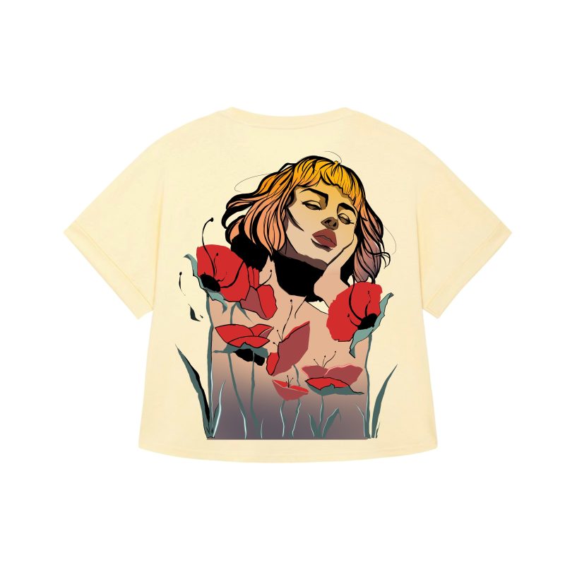 Yellow - Poppies - Urbanwear T-shirt - Girl - Hell is Better